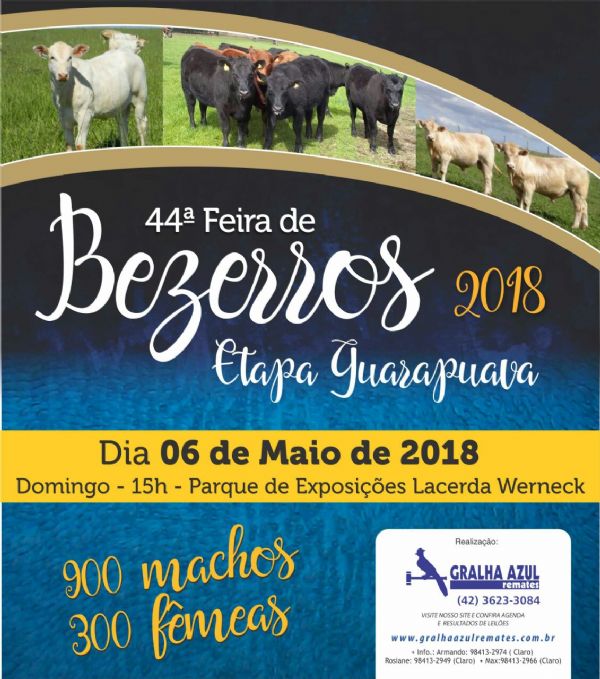 Feira Estadual de Bezerros de Guarapuava ser&aacute; neste domingo (6)