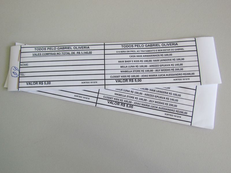 Campanha Produtor Solidário vende rifas para ajudar o menino Gabriel de Oliveira