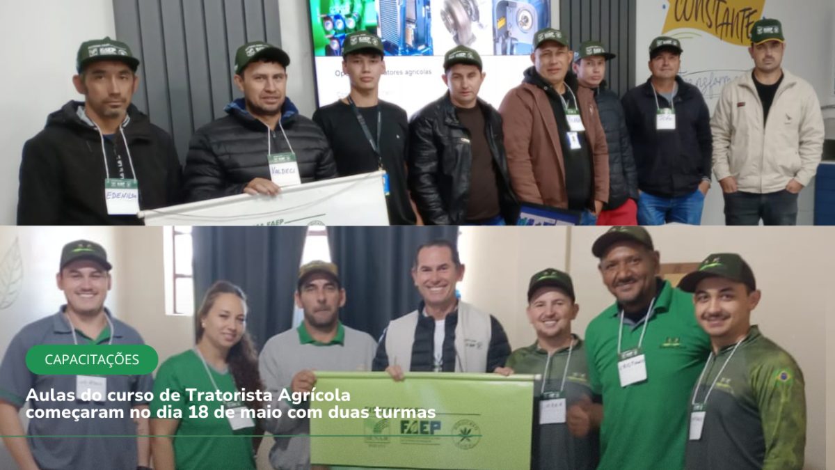 Aulas do curso de Tratorista Agrícola começaram no dia 18 de maio com duas turmas
