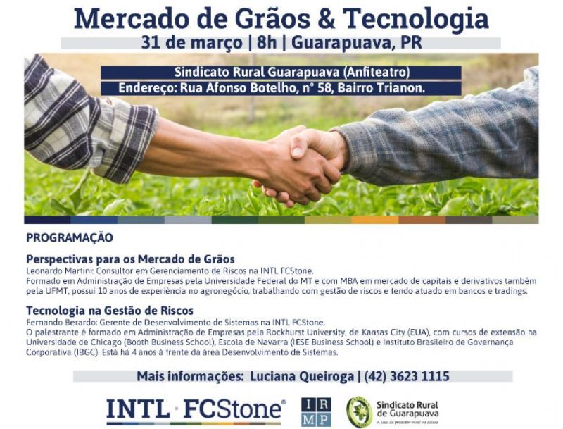  Sindicato Rural sedia evento sobre mercado de grãos e gestão de riscos