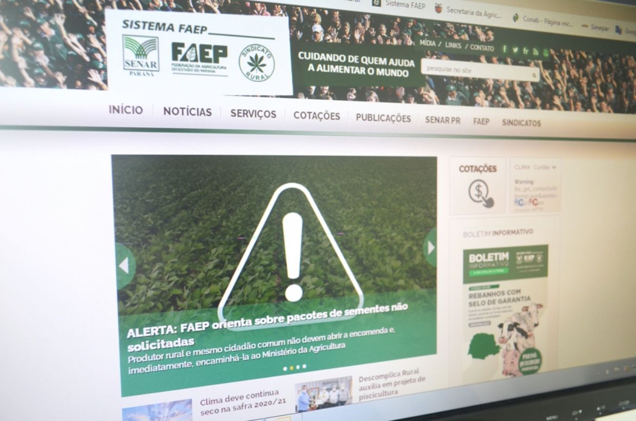 ALERTA: FAEP orienta sobre pacotes de sementes não solicitadas 