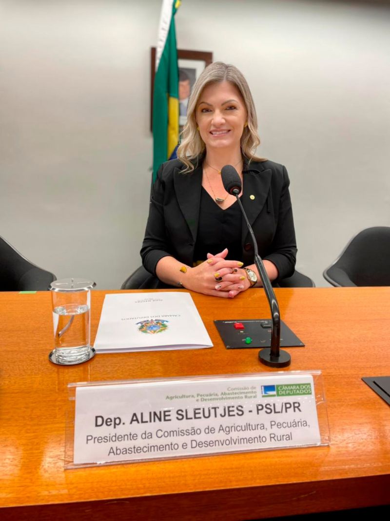 Aline Sleutjes é a nova presidente da Comissão de Agricultura da Câmara 