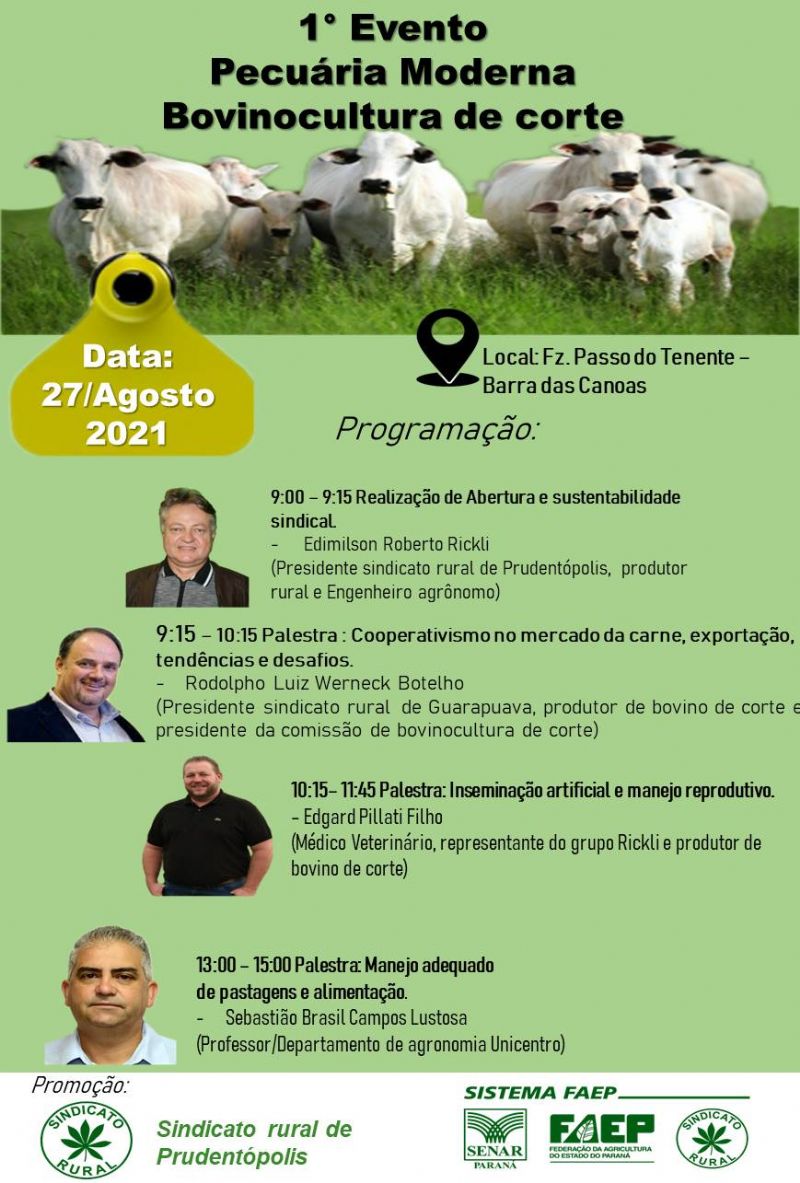 Dia de Campo Pecuária Moderna será realizado em Prudentópolis