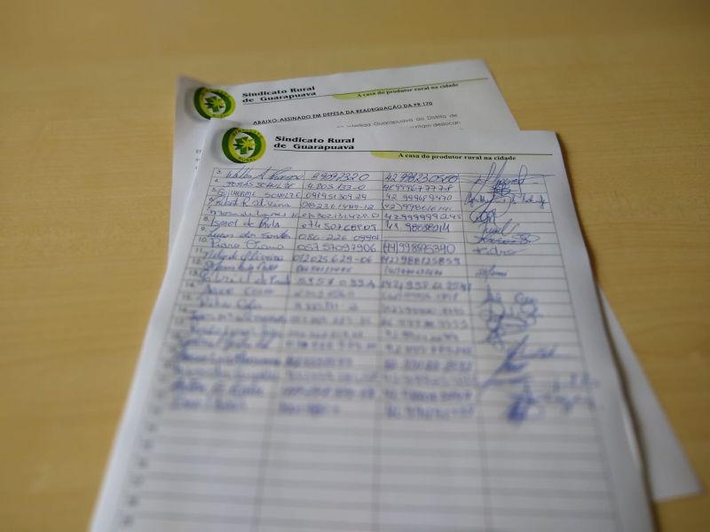 Sindicato Rural de Guarapuava realiza abaixo-assinado em defesa da readequação da PR 170