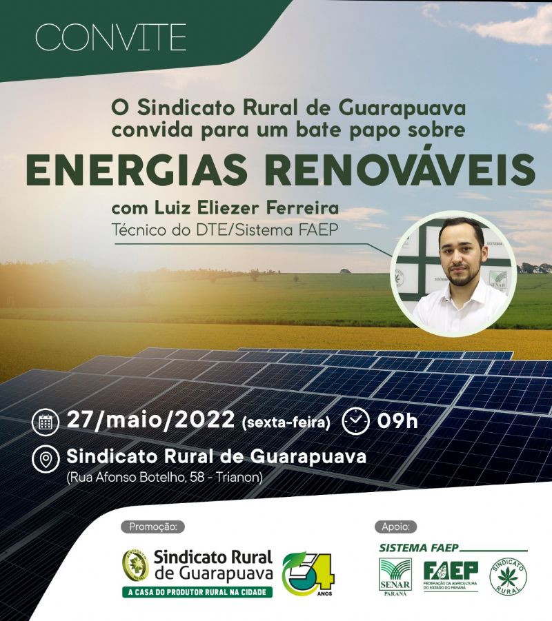 Sindicato Rural promove bate-papo sobre energias renováveis 