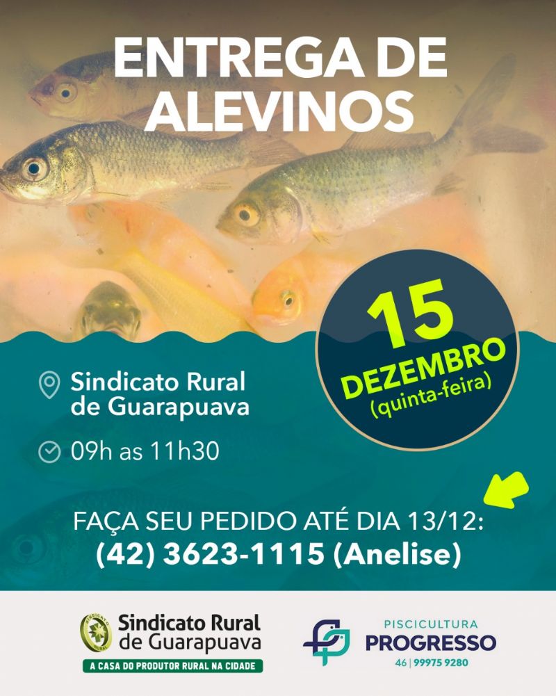 Última entrega de alevinos de 2022 é realizada no dia 15 de dezembro