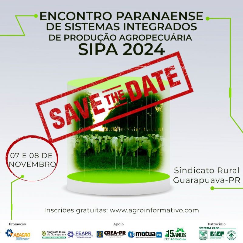 AEAGRO realiza, amanhã e sexta-feira, Encontro Paranaense em Sistemas Integrados de produção agropecuária