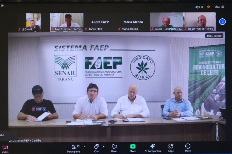 FAEP: Comissão Técnica de Bovinocultura de Leite realiza reunião na tarde desta terça-feira