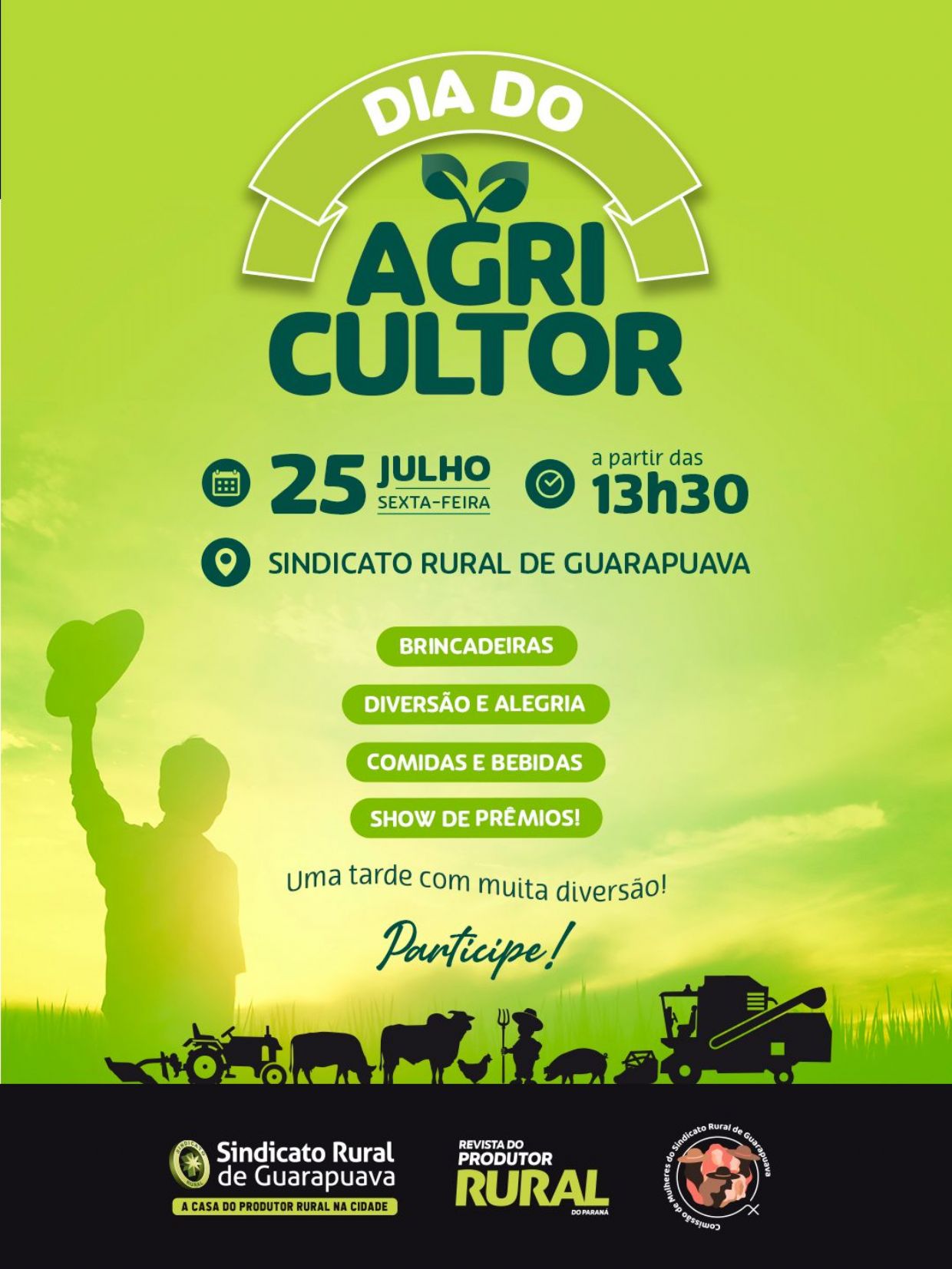 Sindicato Rural de Guarapuava convida para o Dia do Agricultor, na próxima sexta-feira, 25