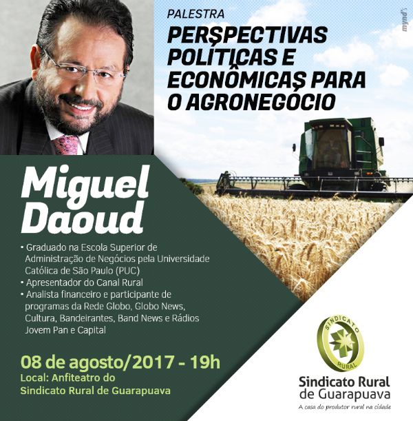 Miguel Daoud ministra palestra em Guarapuava AMANHÃ, dia 08