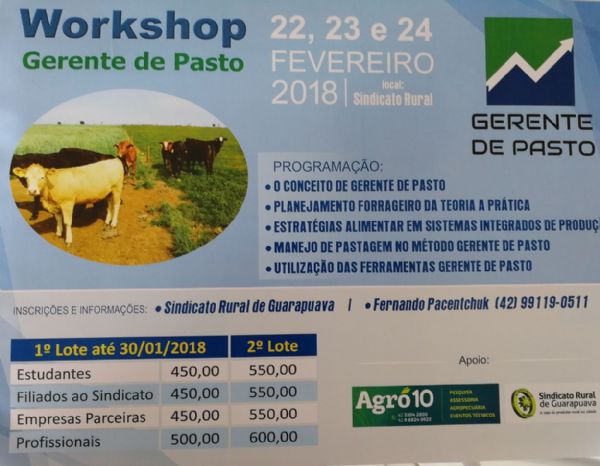 Inscri&ccedil;&otilde;es abertas para curso de Gerente de Pasto